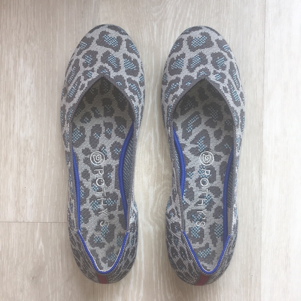 ROTHYS size 9 Grey and Blue Leopard Spot